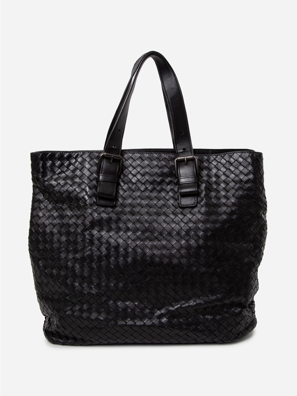Bottega Veneta Black Nappa Intrecciato Tote Bag